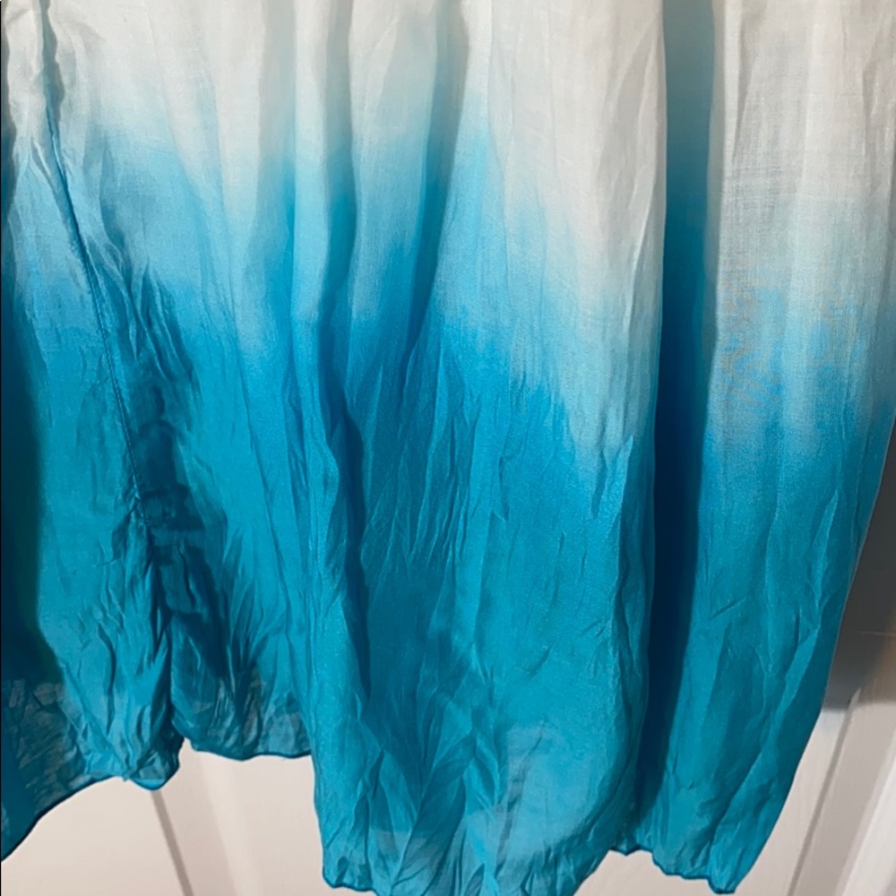 American Eagle sundress white and ombré turquoise - Picture 5 of 13